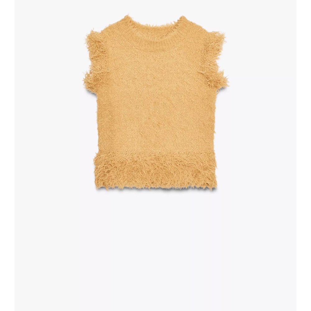 ZARA FAUX FUR KNIT VEST